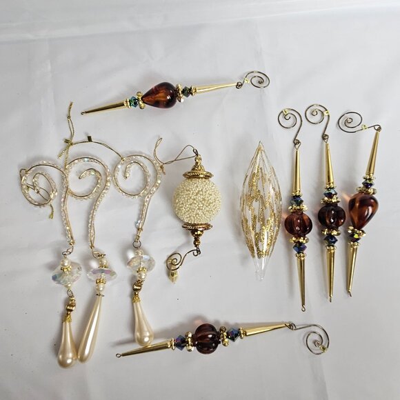 Mixed Christmas Ornaments – Lot of 10 Elegant Assorted Styles & Finishes - Picture 11 of 12